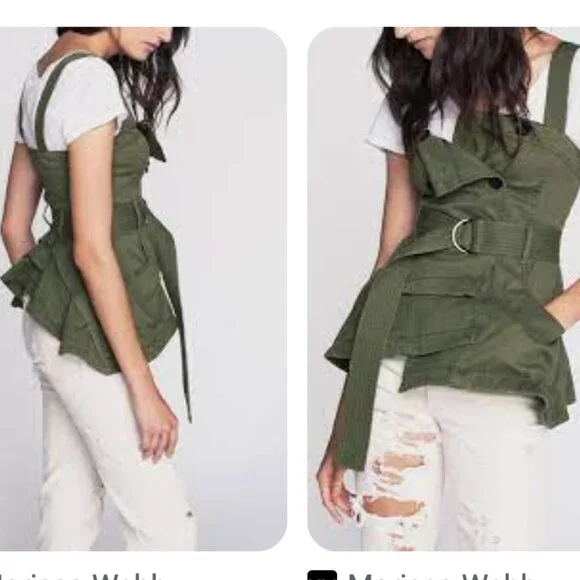 MARISSA WEBB Lani Trench Vest In Green NEW with Tags size Medium - Picture 3 of 16